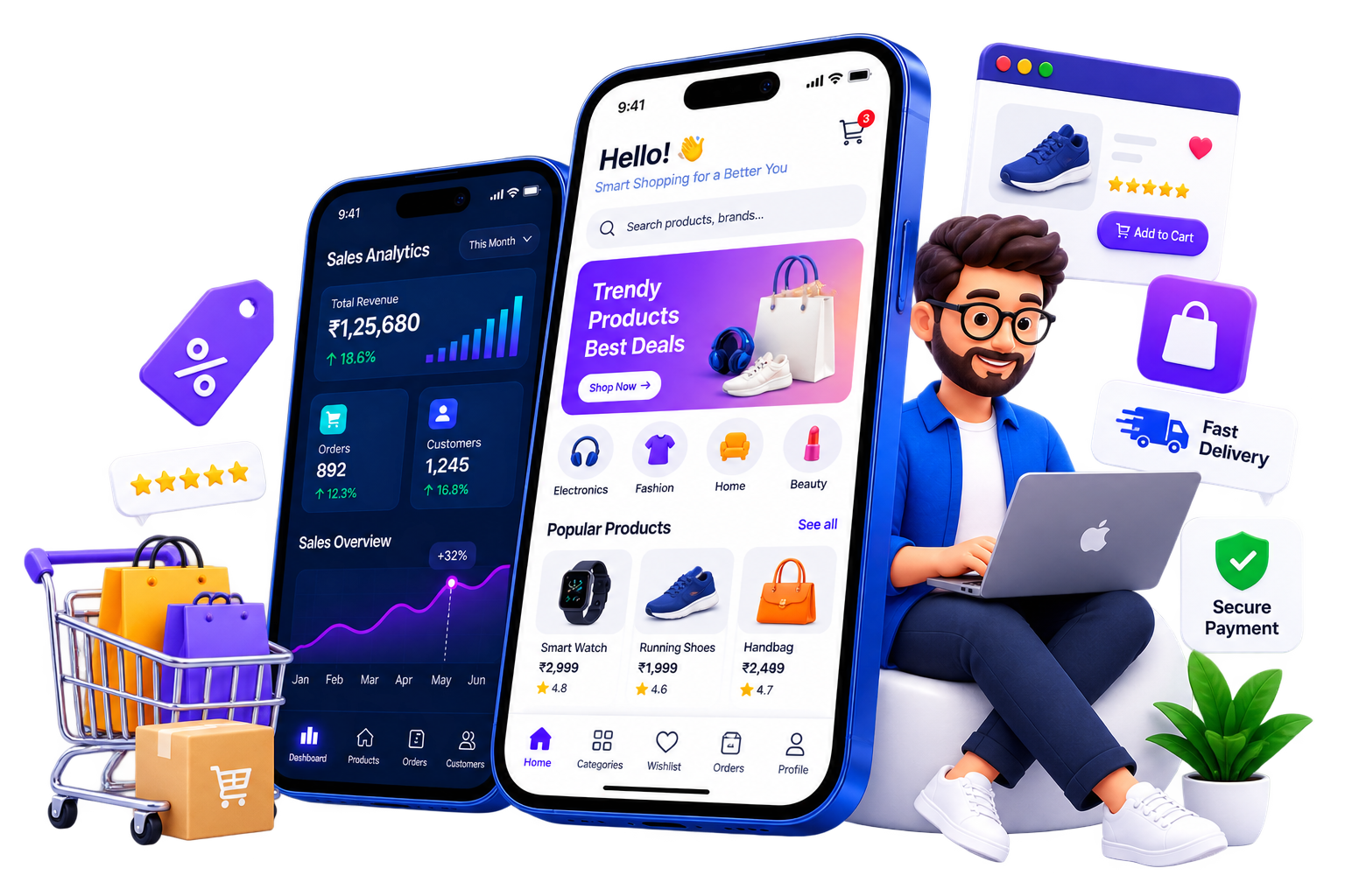 E-commerce app development in Bangalore featuring secure payments, scalable architecture and mobile-first shopping experiences